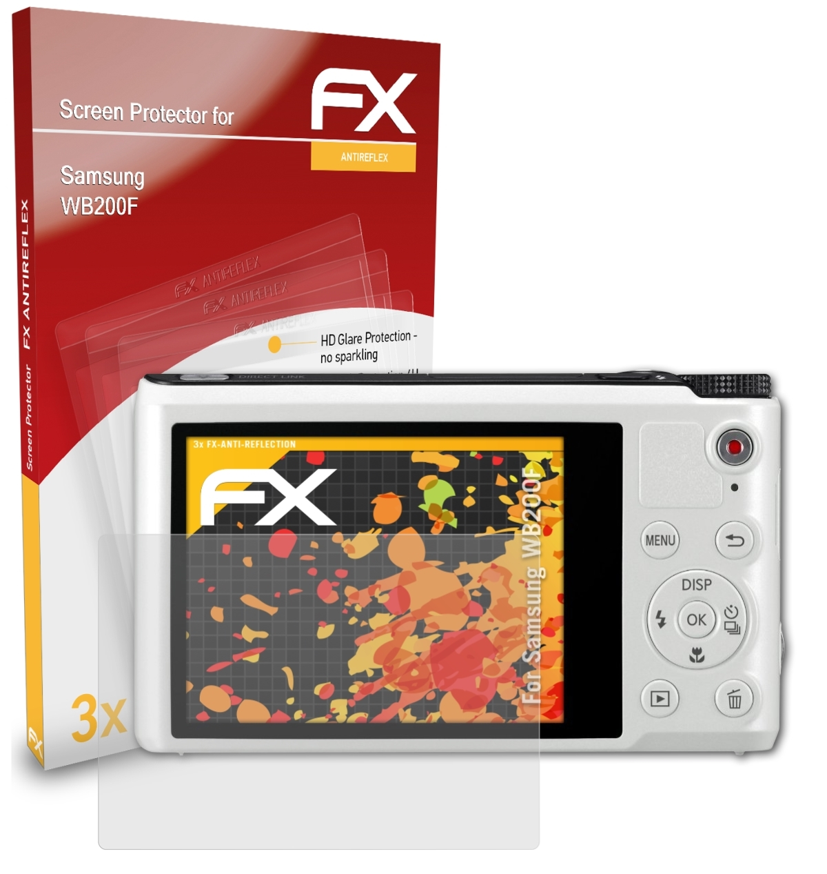 3x FX-Antireflex Samsung Displayschutz(für ATFOLIX WB200F)