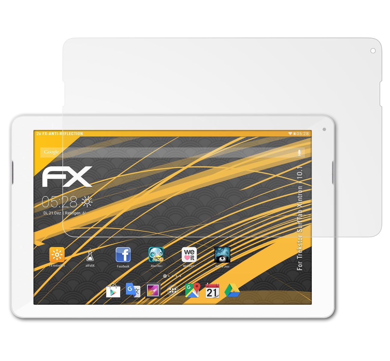 SurfTab i FX-Antireflex Xintron 2x Displayschutz(für ATFOLIX 10.1) Trekstor