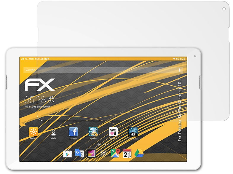 ATFOLIX 2x FX-Antireflex Displayschutz(für Trekstor SurfTab Xintron i 10.1)