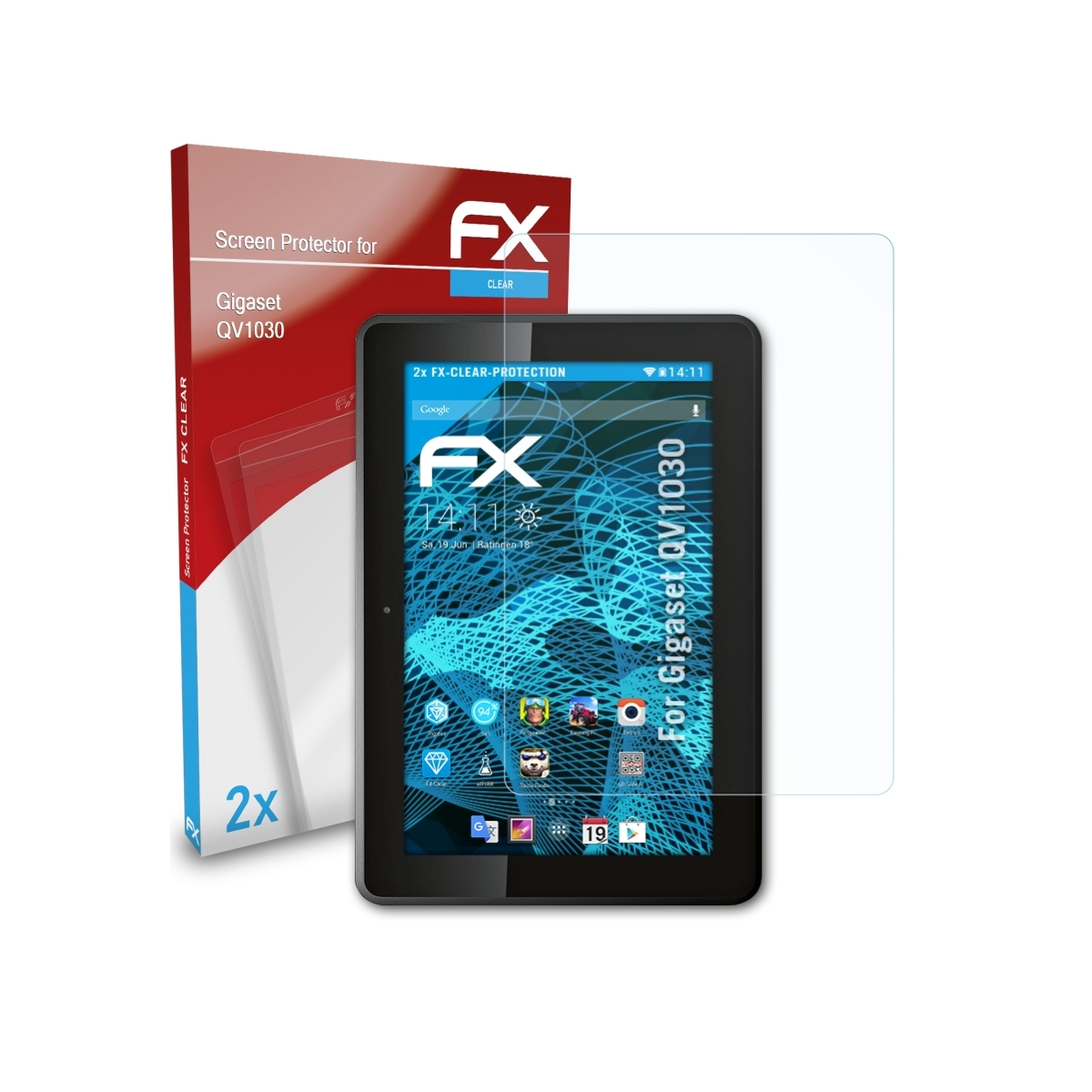 ATFOLIX 2x FX-Clear QV1030) Displayschutz(für Gigaset