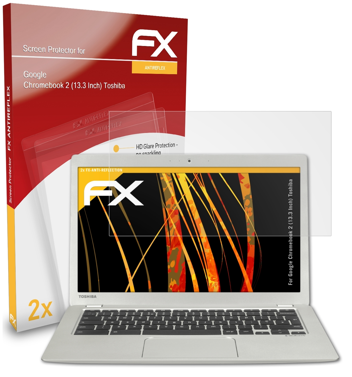 ATFOLIX 2x FX-Antireflex Displayschutz(für (13.3 Inch) (Toshiba)) Chromebook Google 2