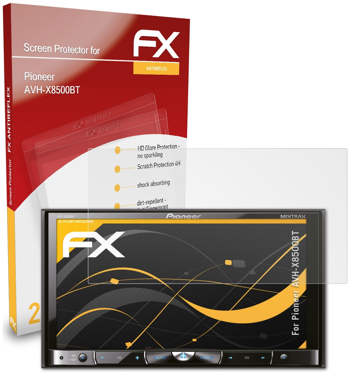ATFOLIX 2x FX-Antireflex Displayschutz(für Pioneer AVH-X8500BT)