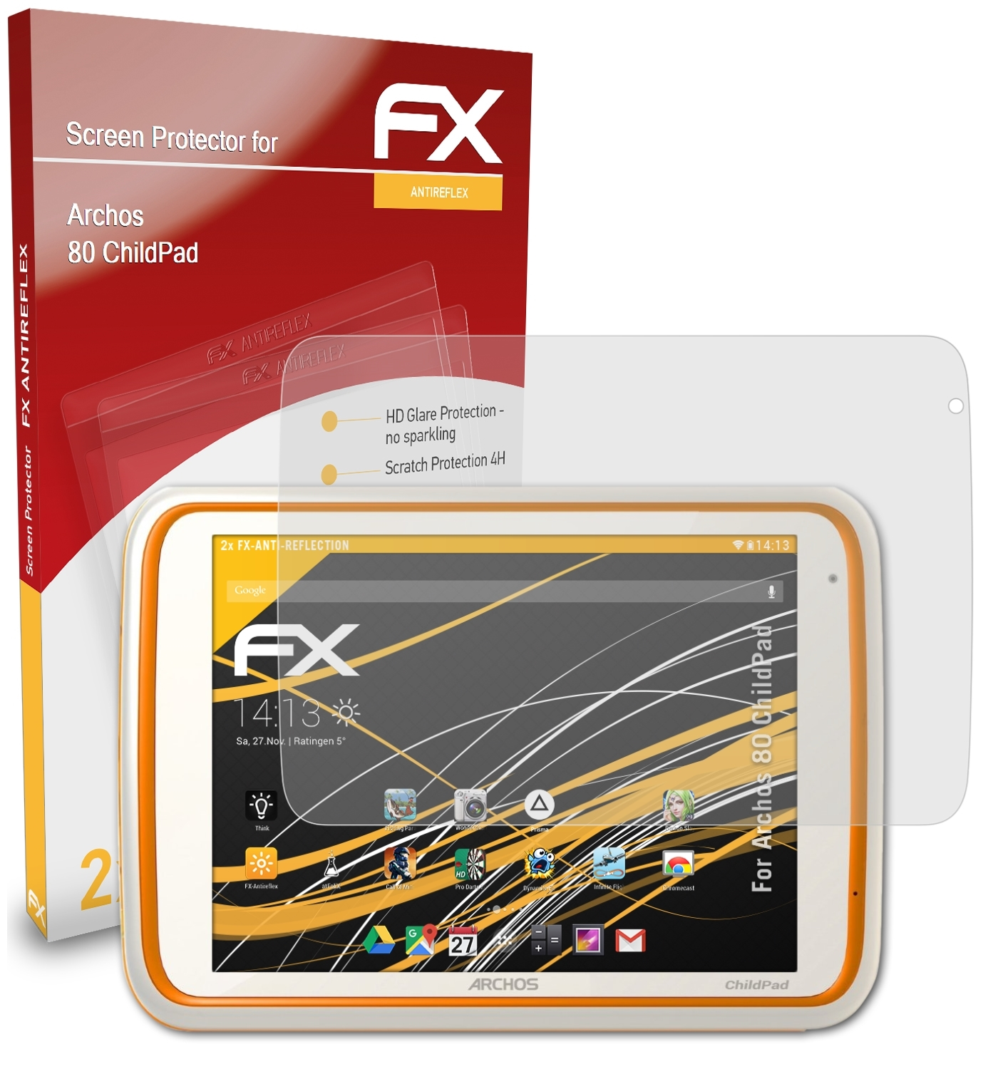 FX-Antireflex Archos ATFOLIX 2x ChildPad) 80 Displayschutz(für