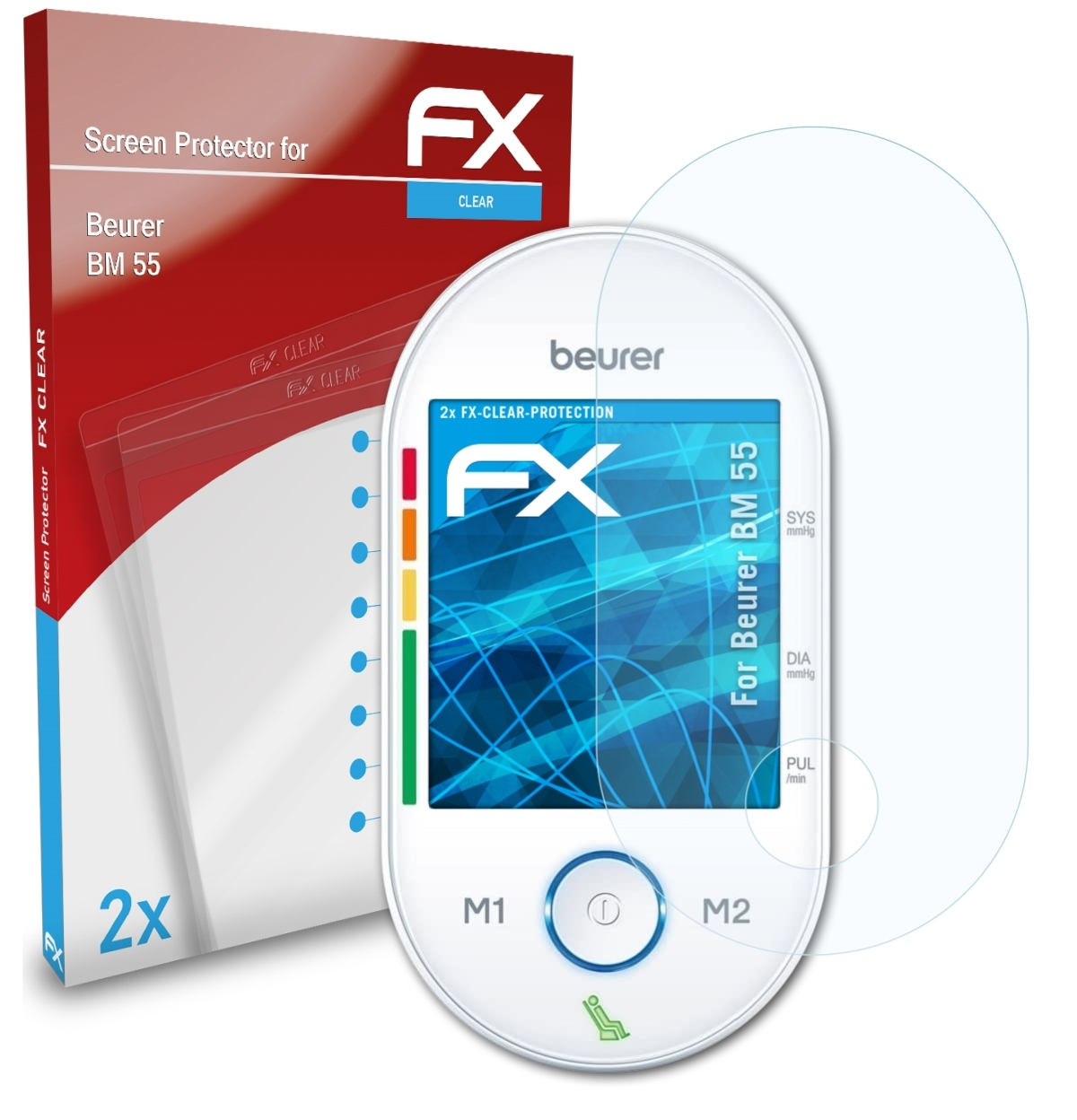2x 55) FX-Clear ATFOLIX Displayschutz(für BM Beurer