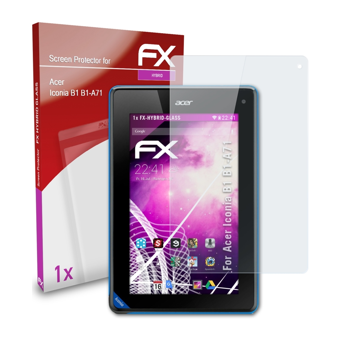 ATFOLIX FX-Hybrid-Glass Schutzglas(für Acer Iconia B1 (B1-A71))