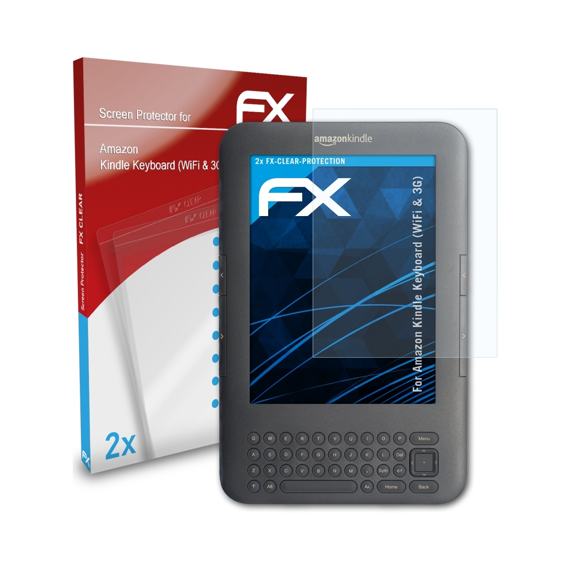 ATFOLIX 2x FX-Clear Keyboard Amazon & Displayschutz(für 3G)) Kindle (WiFi