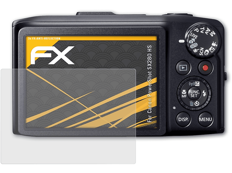 ATFOLIX 3x FX-Antireflex Displayschutz(für HS) Canon PowerShot SX280