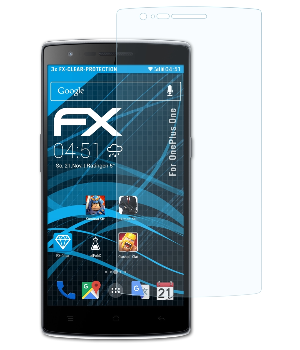 FX-Clear 3x Displayschutz(für OnePlus One) ATFOLIX
