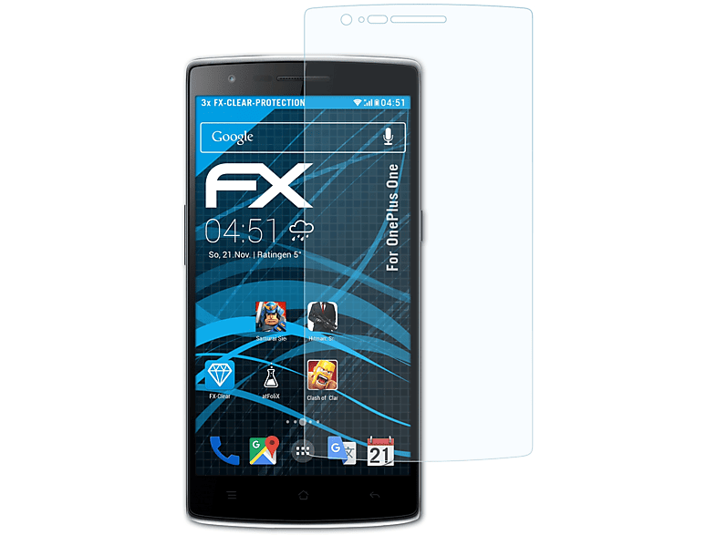 Displayschutz(für FX-Clear OnePlus 3x ATFOLIX One)