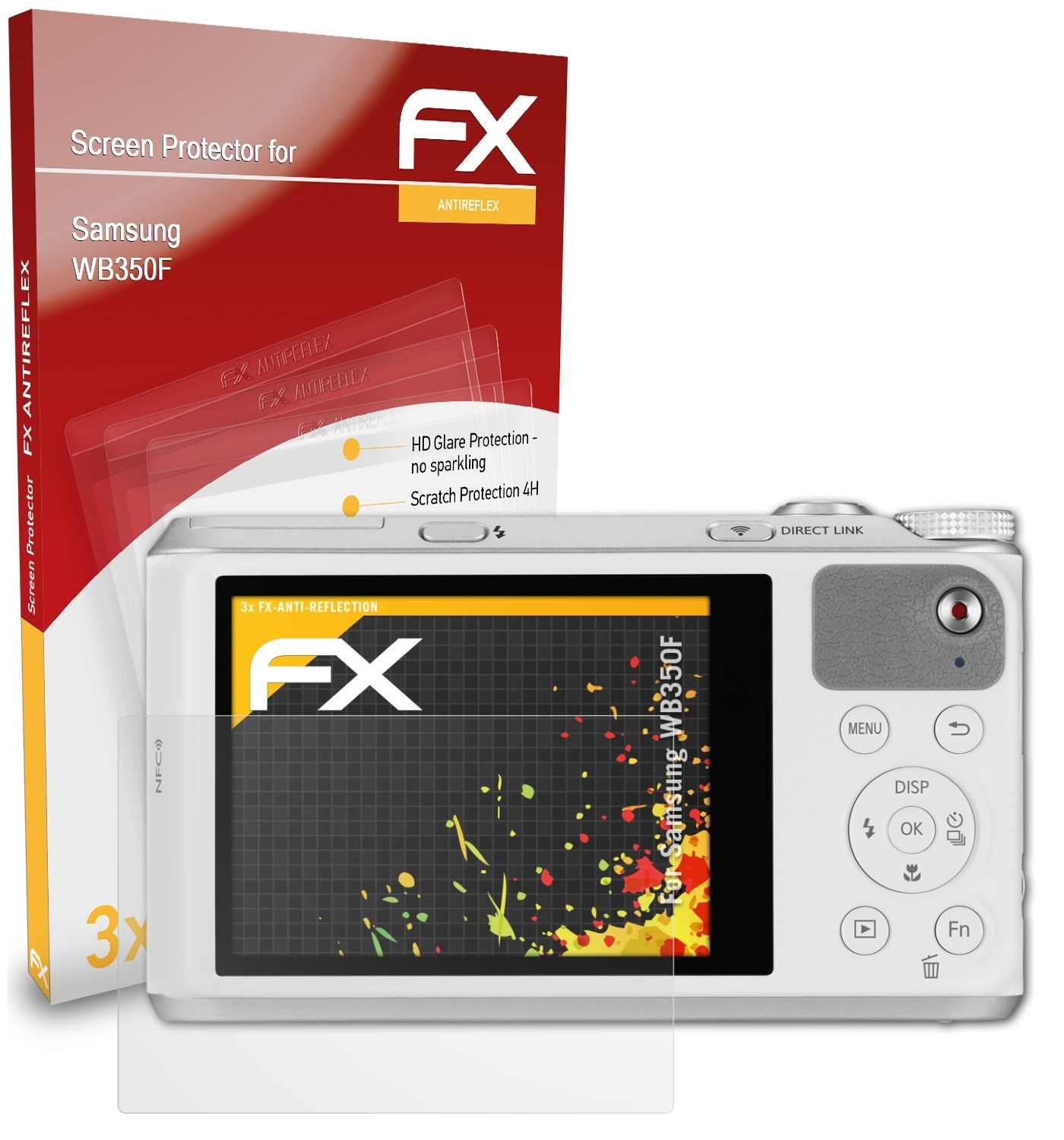 ATFOLIX 3x FX-Antireflex Samsung Displayschutz(für WB350F)