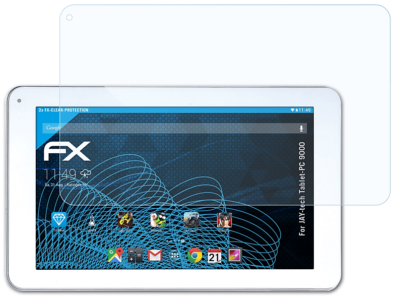 ATFOLIX 2x FX-Clear Displayschutz(für JAY-tech Tablet-PC 9000)