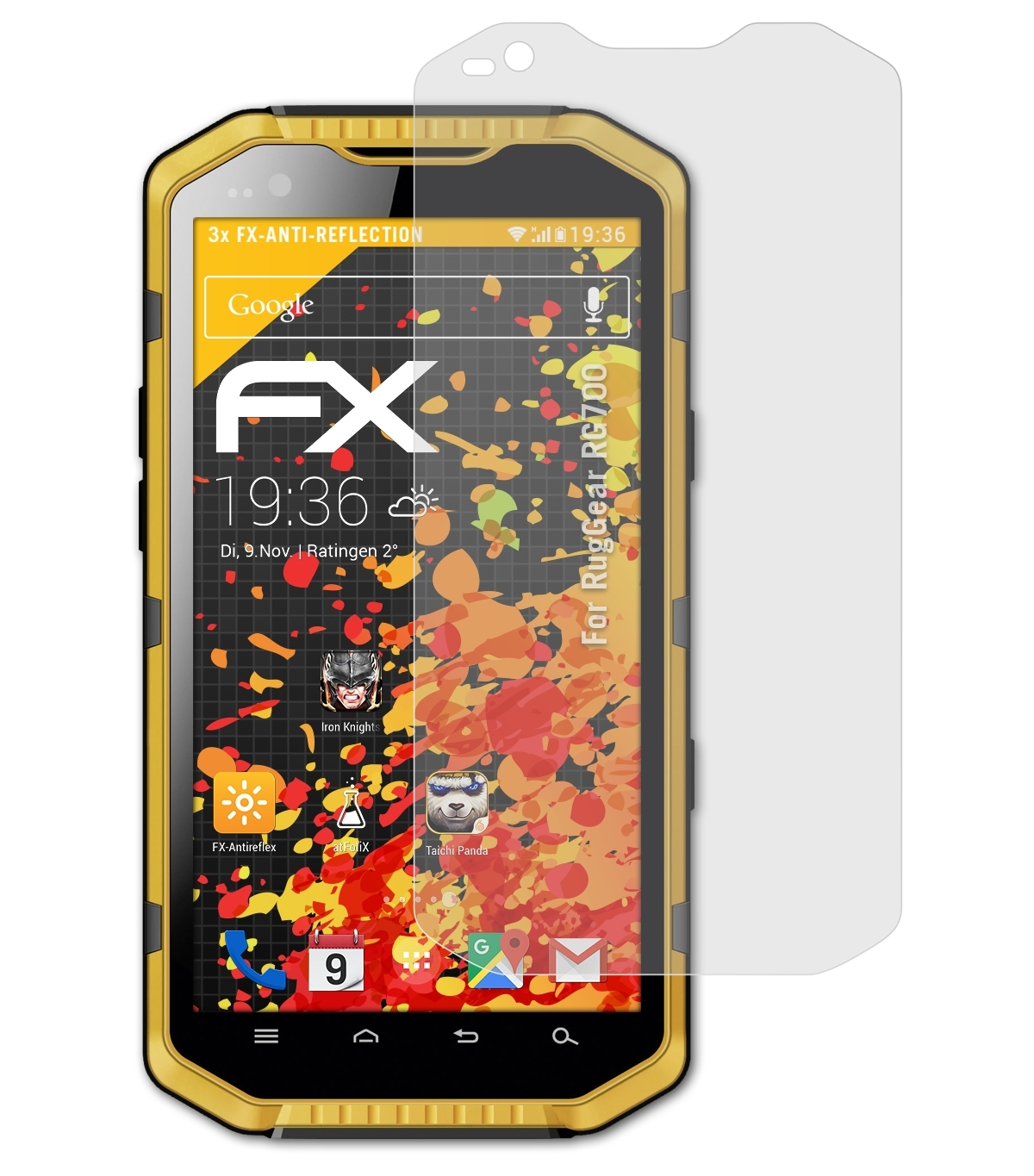 ATFOLIX 3x FX-Antireflex Displayschutz(für RugGear RG700)