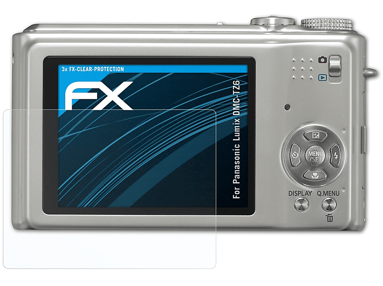 ATFOLIX 3x FX-Clear Displayschutz(für Panasonic Lumix DMC-TZ6)