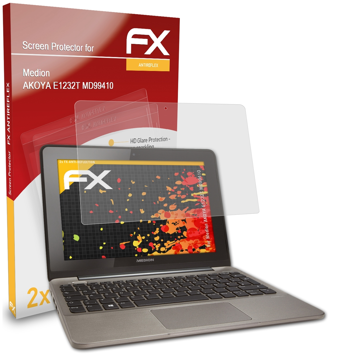 ATFOLIX 2x FX-Antireflex E1232T (MD99410)) Displayschutz(für AKOYA Medion