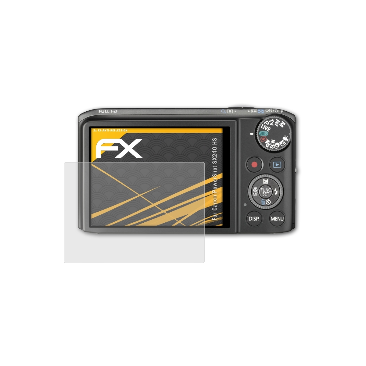 FX-Antireflex Displayschutz(für ATFOLIX Canon HS) PowerShot SX240 3x