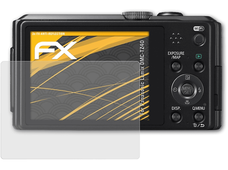3x Panasonic ATFOLIX FX-Antireflex Lumix Displayschutz(für DMC-TZ40)