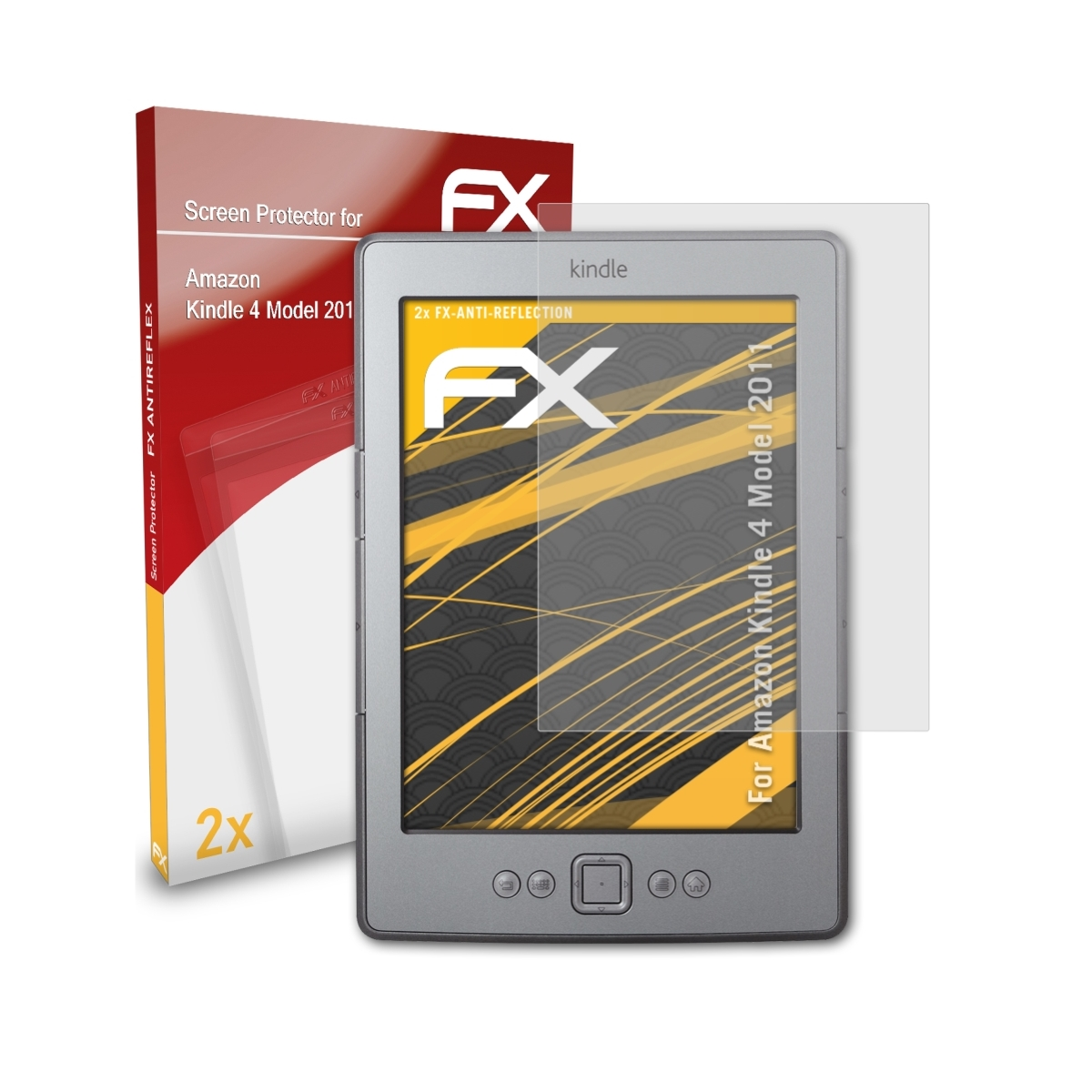 4 FX-Antireflex (Model Kindle Displayschutz(für 2011)) ATFOLIX Amazon 2x