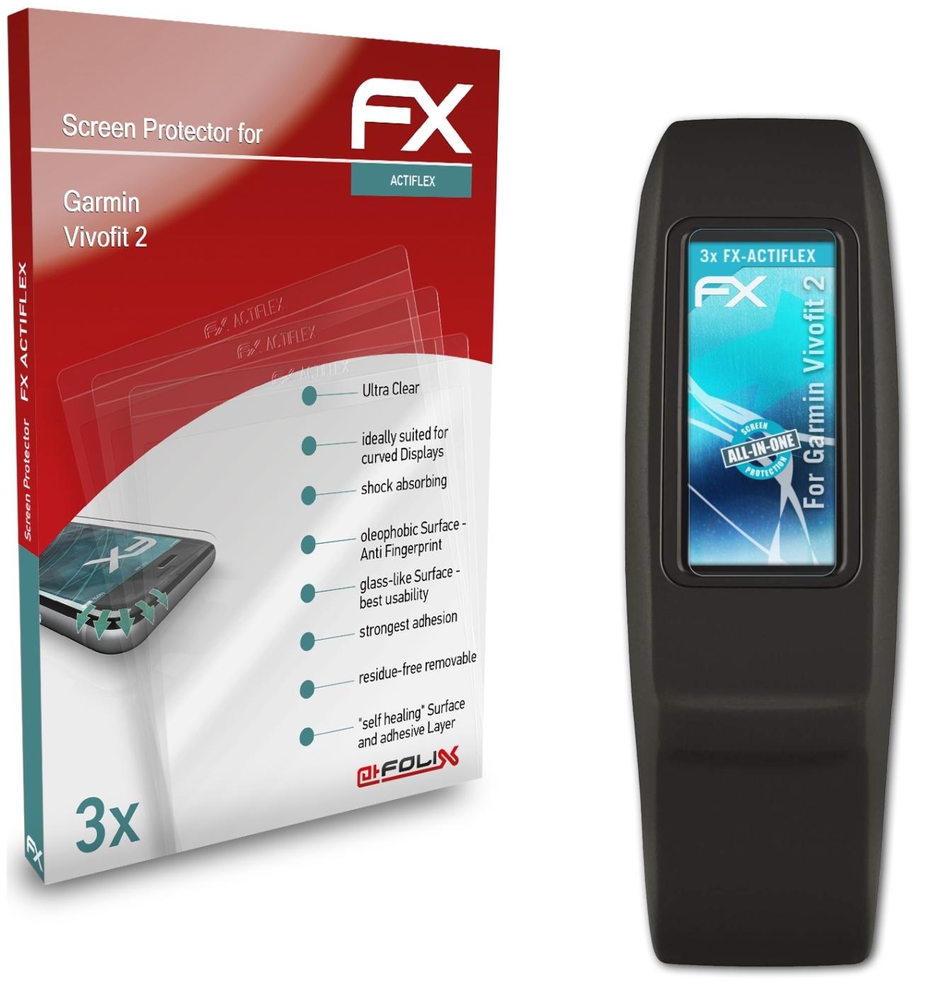 ATFOLIX Displayschutz(für Garmin Vivofit 2) FX-ActiFleX 3x
