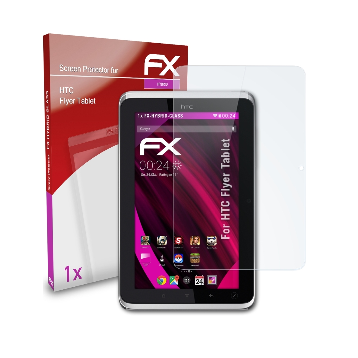 ATFOLIX Schutzglas(für Flyer Tablet) HTC FX-Hybrid-Glass
