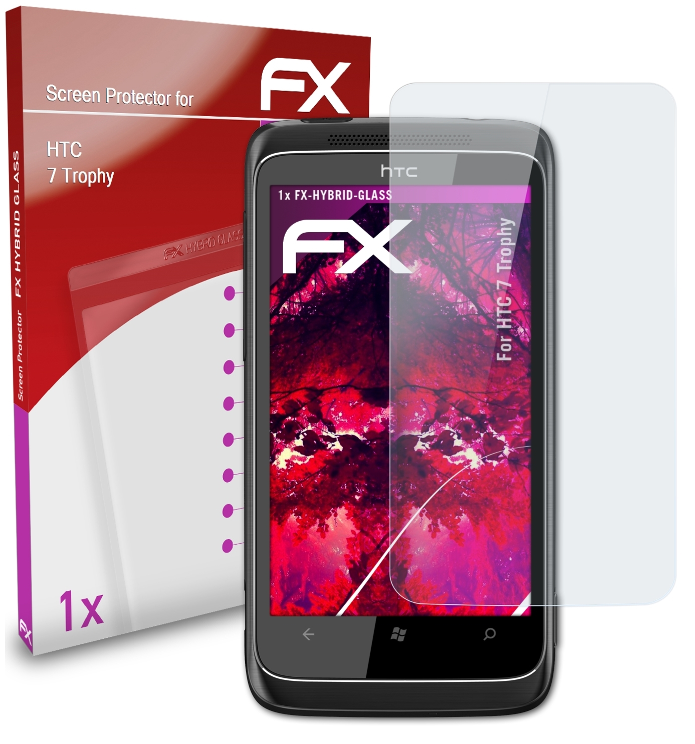 7 Trophy) FX-Hybrid-Glass ATFOLIX HTC Schutzglas(für