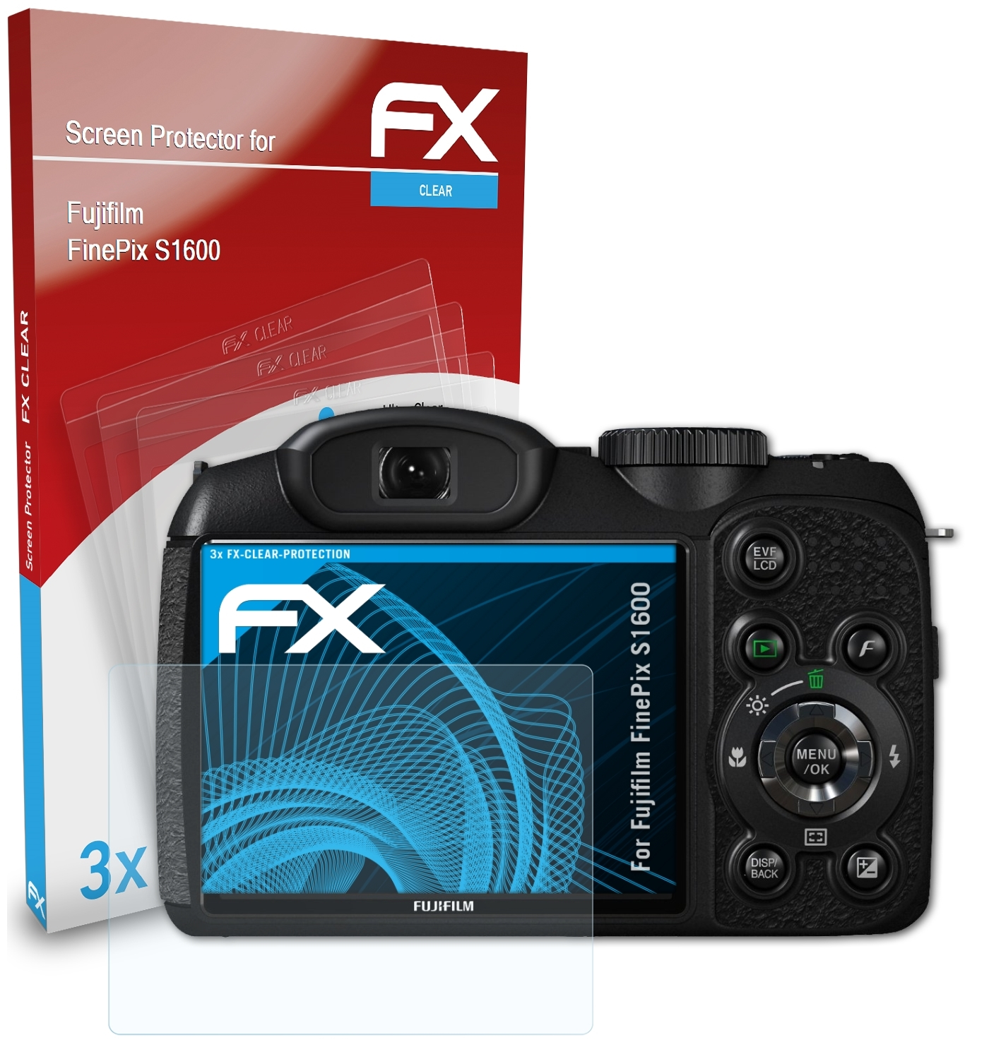 ATFOLIX 3x FX-Clear Displayschutz(für Fujifilm FinePix S1600)
