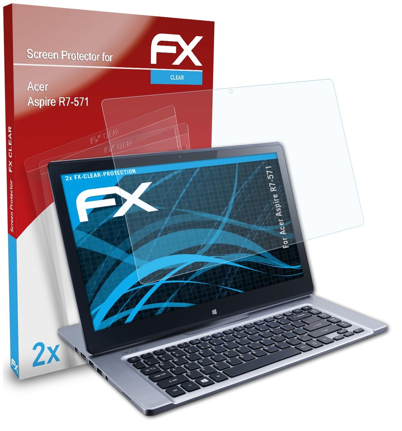 ATFOLIX 2x Acer R7-571) FX-Clear Displayschutz(für Aspire