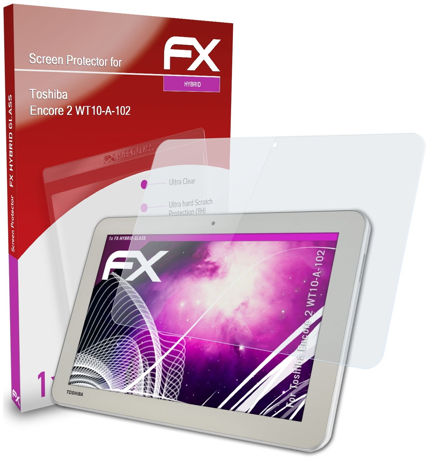 ATFOLIX FX-Hybrid-Glass Schutzglas(für Toshiba 2 (WT10-A-102)) Encore