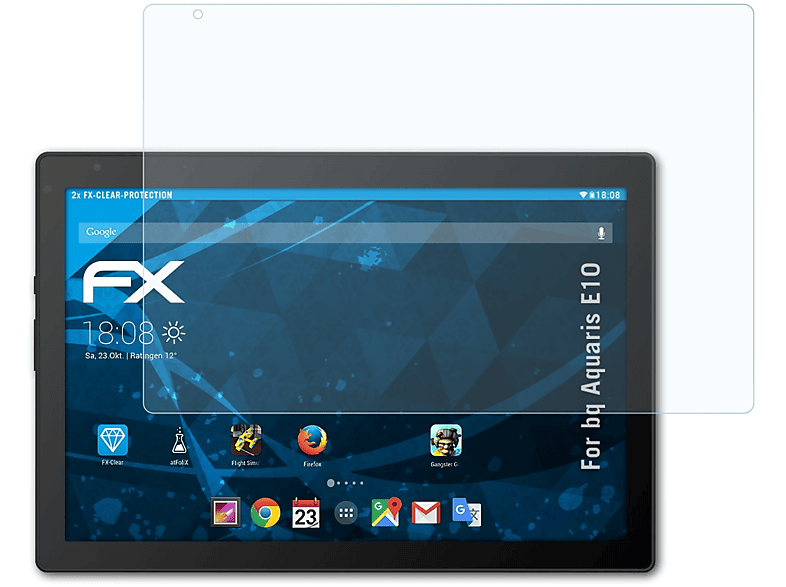 ATFOLIX 2x FX-Clear Displayschutz(für bq Aquaris E10)
