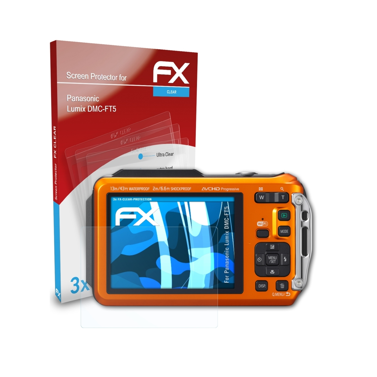Panasonic FX-Clear 3x Displayschutz(für DMC-FT5) Lumix ATFOLIX