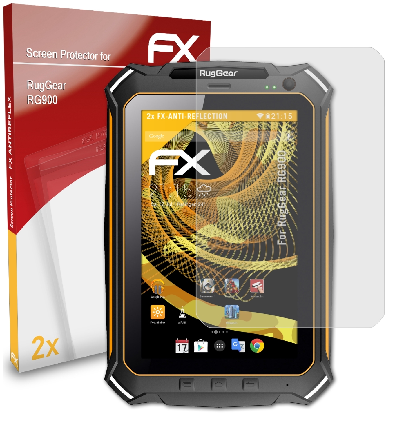 ATFOLIX 2x FX-Antireflex Displayschutz(für RG900) RugGear