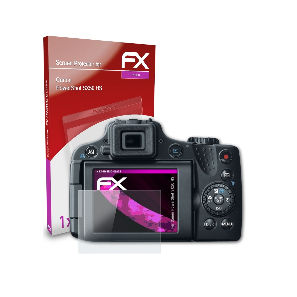 ATFOLIX FX-Hybrid-Glass Schutzglas(für Canon SX50 PowerShot HS)