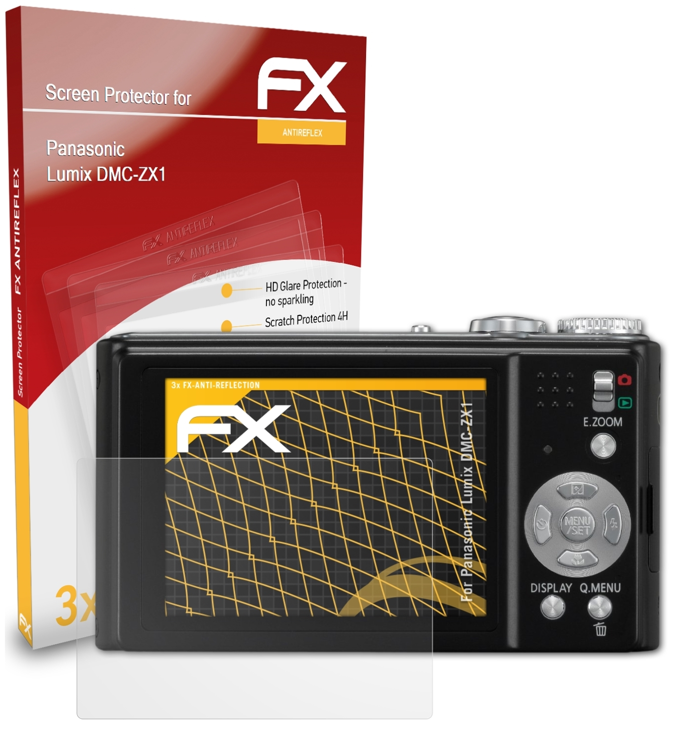 ATFOLIX 3x FX-Antireflex Displayschutz(für DMC-ZX1) Lumix Panasonic