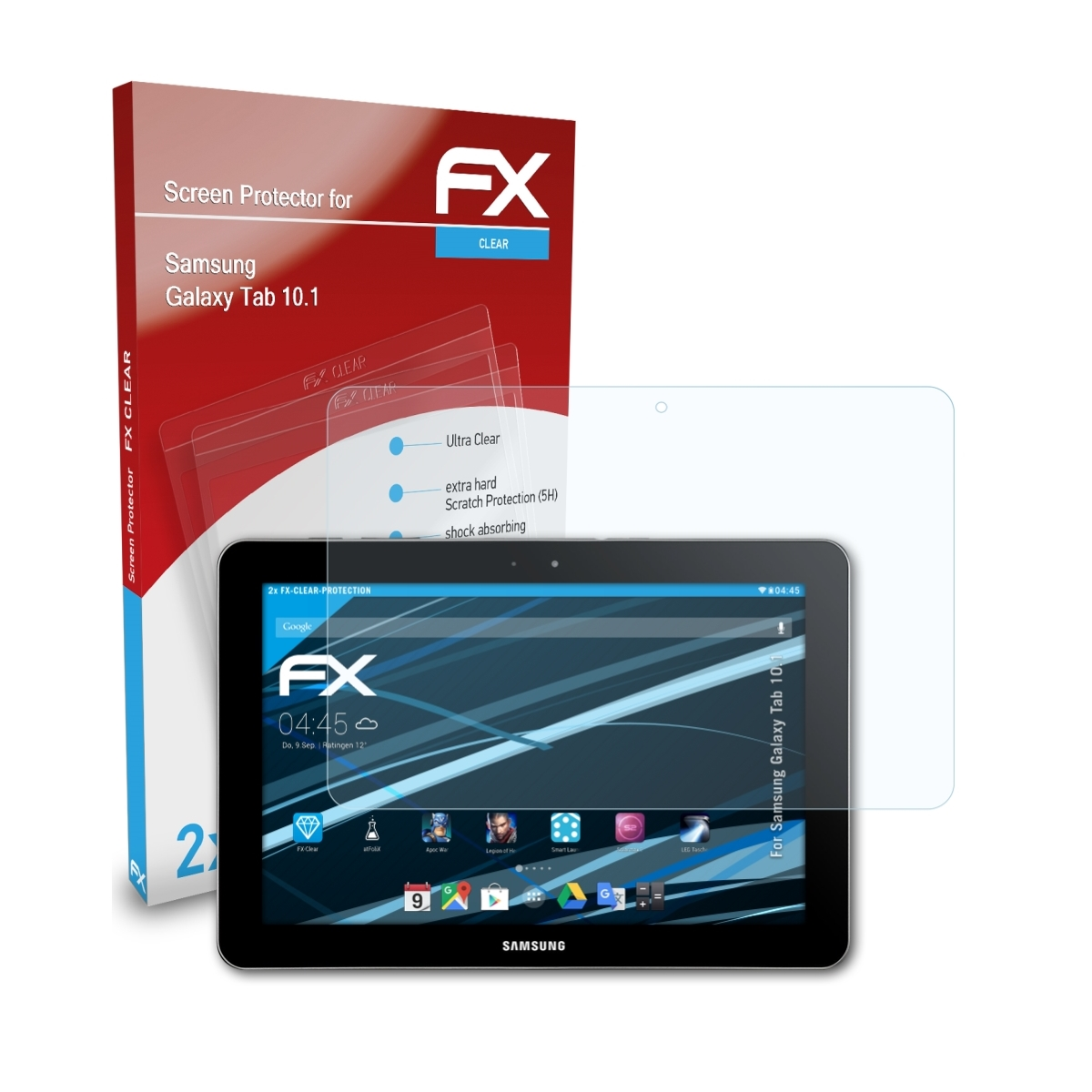 ATFOLIX 2x FX-Clear Displayschutz(für Samsung 10.1) Tab Galaxy