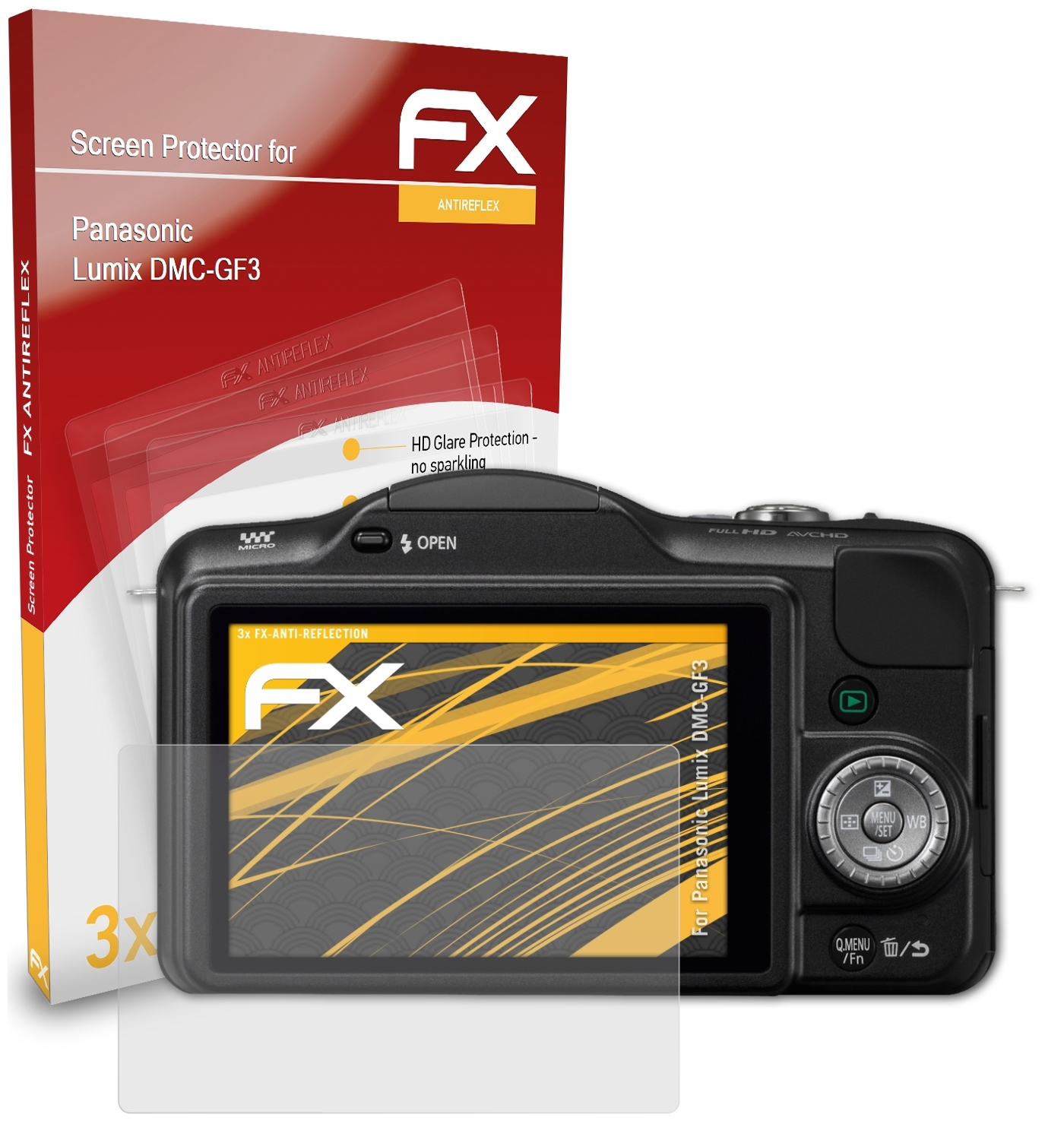 Displayschutz(für Lumix ATFOLIX DMC-GF3) 3x FX-Antireflex Panasonic