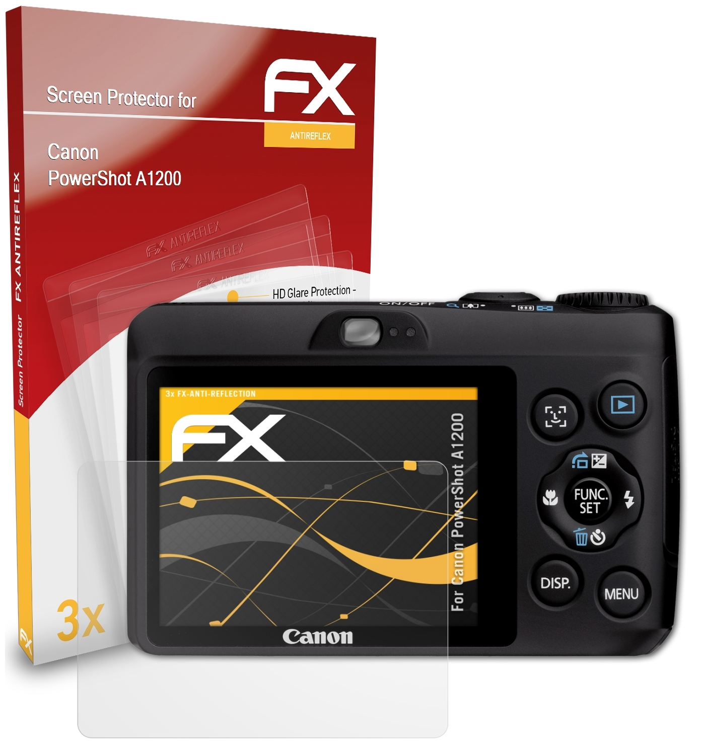 ATFOLIX 3x FX-Antireflex Displayschutz(für A1200) Canon PowerShot