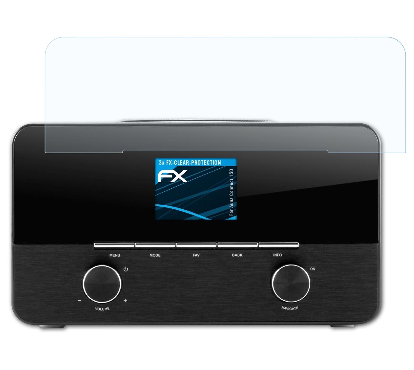 ATFOLIX 3x Auna FX-Clear Displayschutz(für Connect 150)
