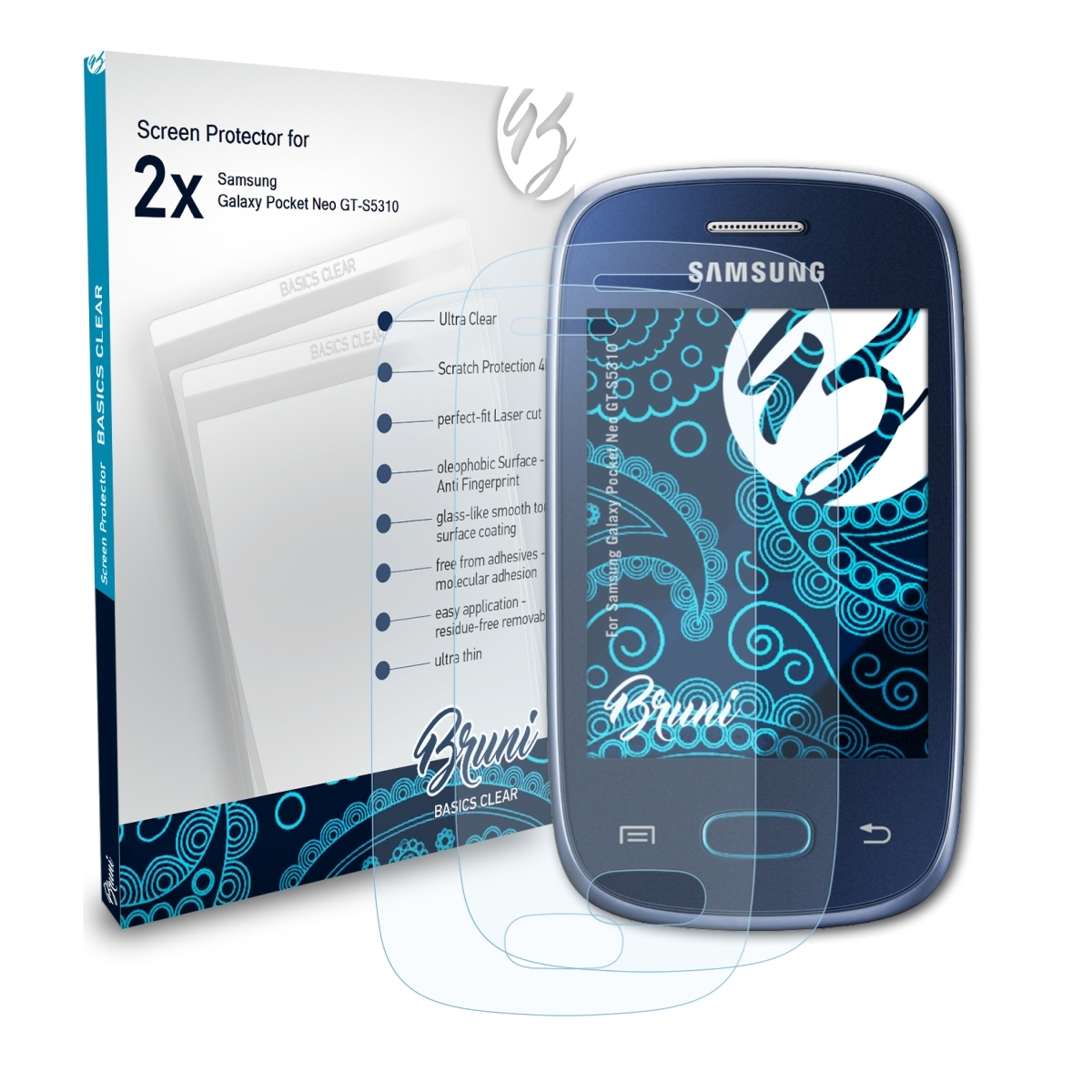 Samsung Pocket Neo 2x (GT-S5310)) Schutzfolie(für BRUNI Galaxy Basics-Clear