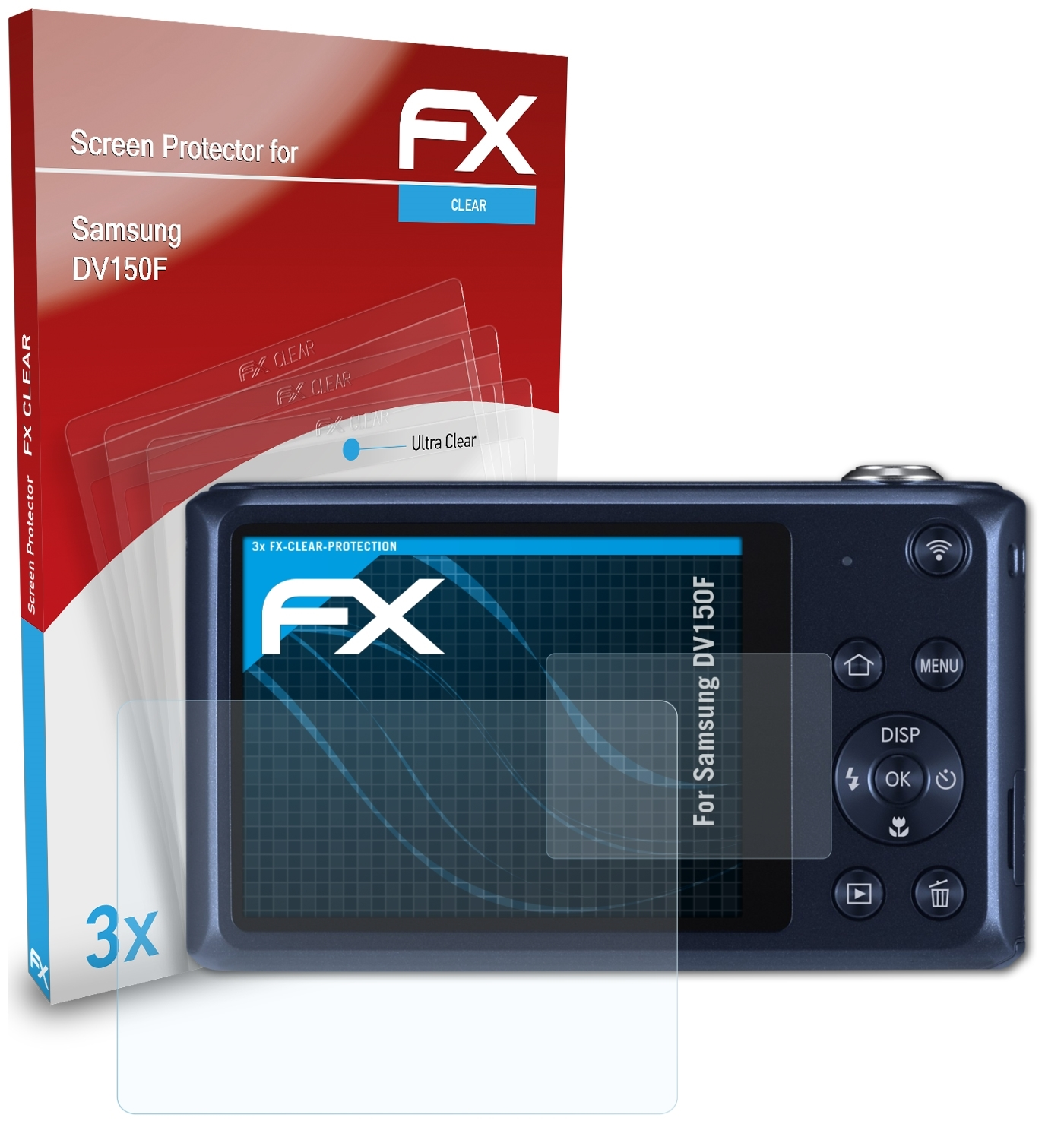 3x FX-Clear DV150F) Displayschutz(für Samsung ATFOLIX