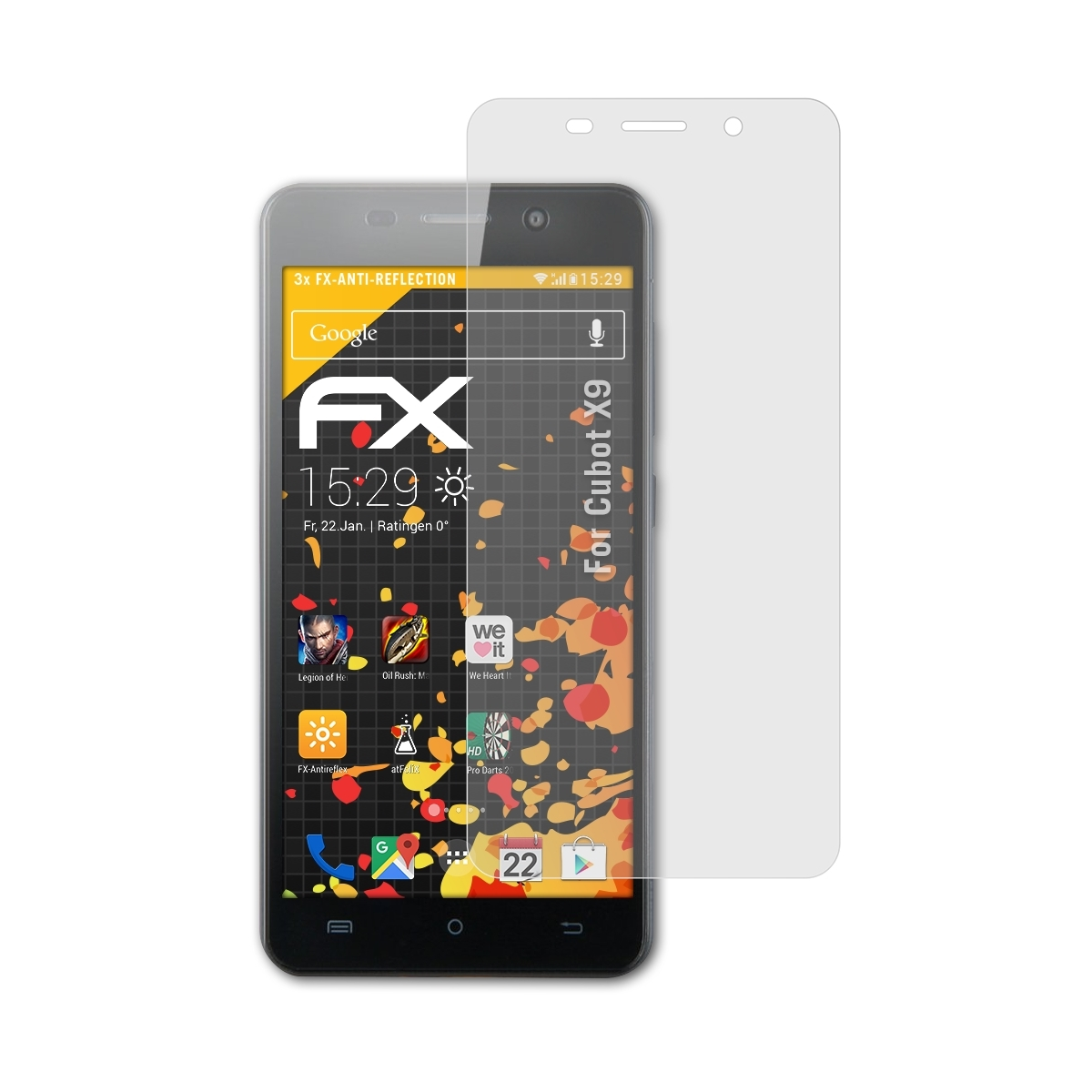 FX-Antireflex Displayschutz(für X9) Cubot ATFOLIX 3x
