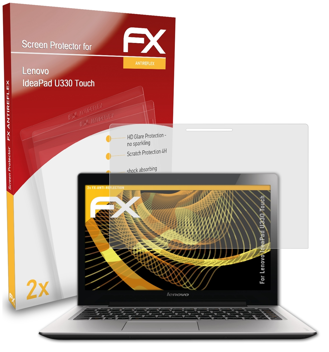 ATFOLIX 2x FX-Antireflex Displayschutz(für Lenovo U330 Touch) IdeaPad