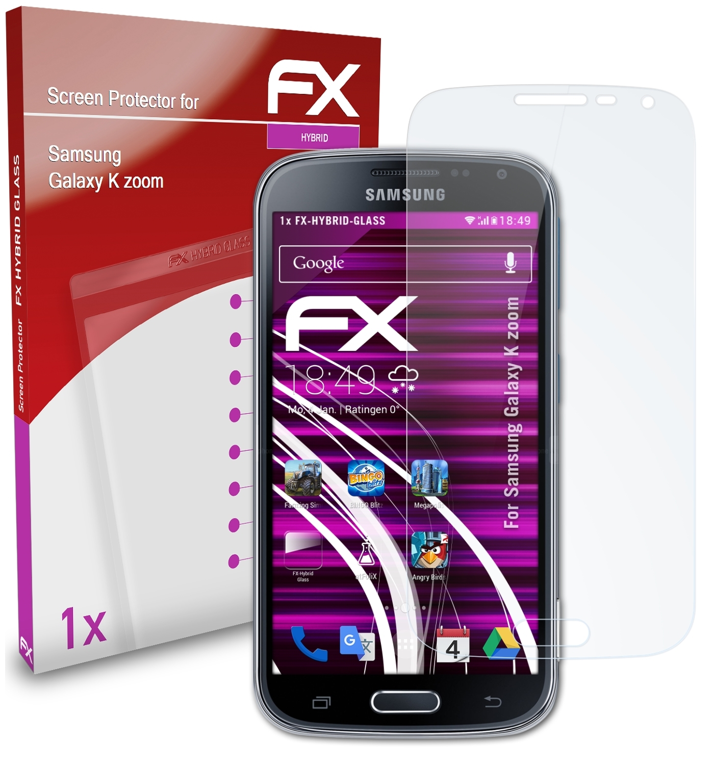Galaxy Schutzglas(für zoom) Samsung ATFOLIX FX-Hybrid-Glass K