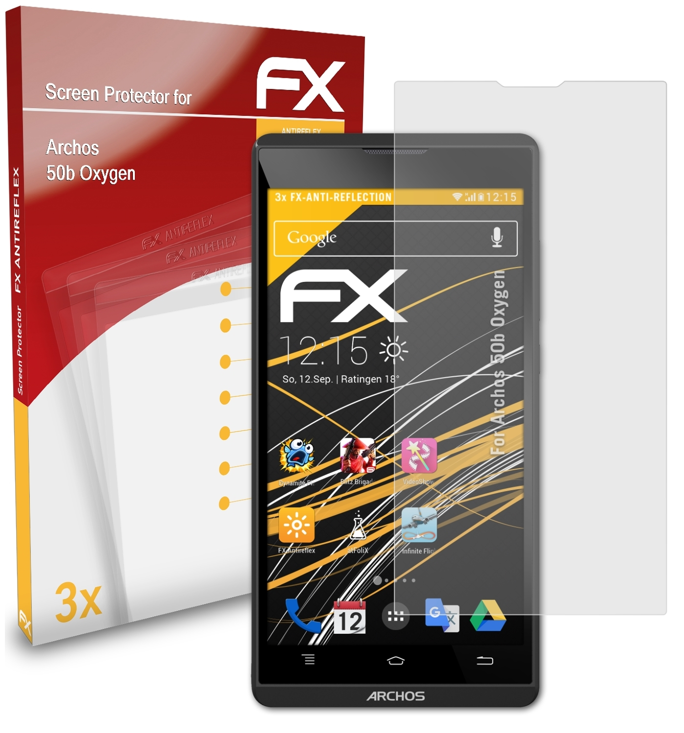 Oxygen) FX-Antireflex Archos 50b 3x ATFOLIX Displayschutz(für