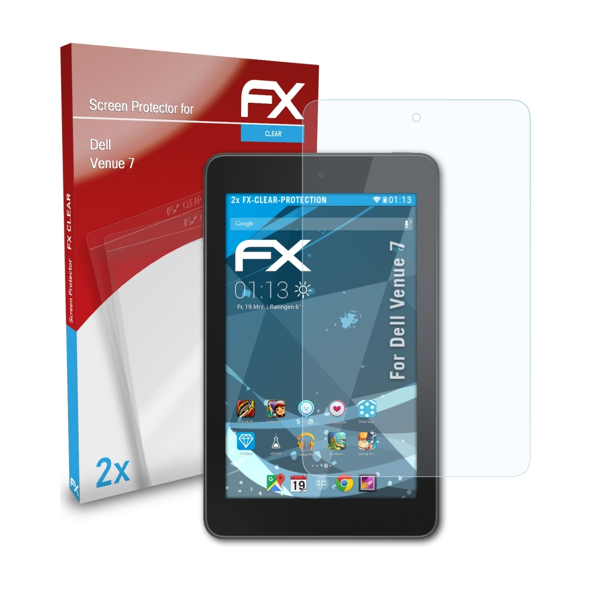 ATFOLIX Dell Displayschutz(für 2x 7) FX-Clear Venue