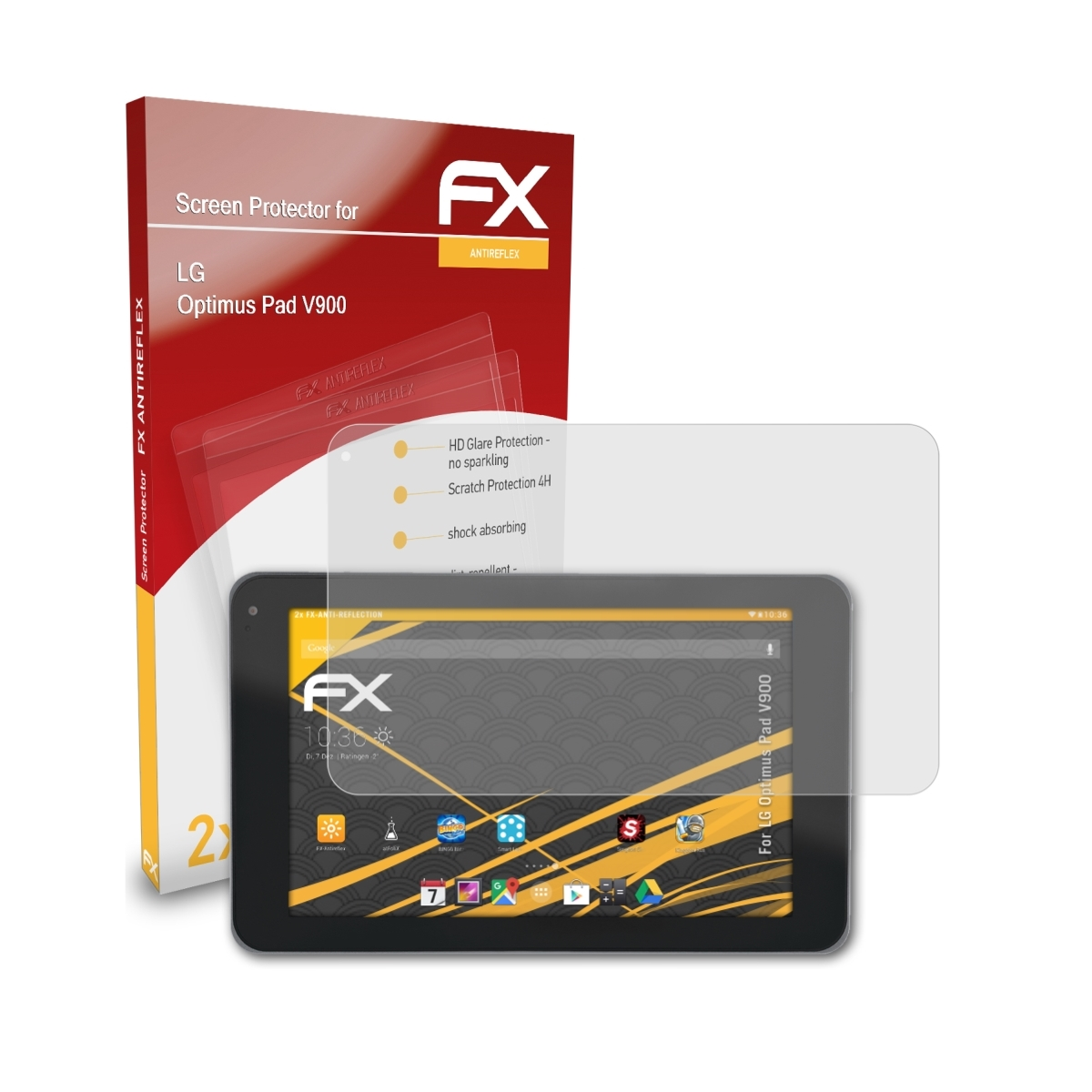 FX-Antireflex ATFOLIX Optimus (V900)) Pad 2x Displayschutz(für LG