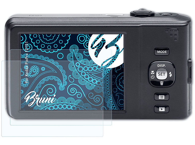 2x Basics-Clear BRUNI FZ151) Schutzfolie(für PixPro Kodak