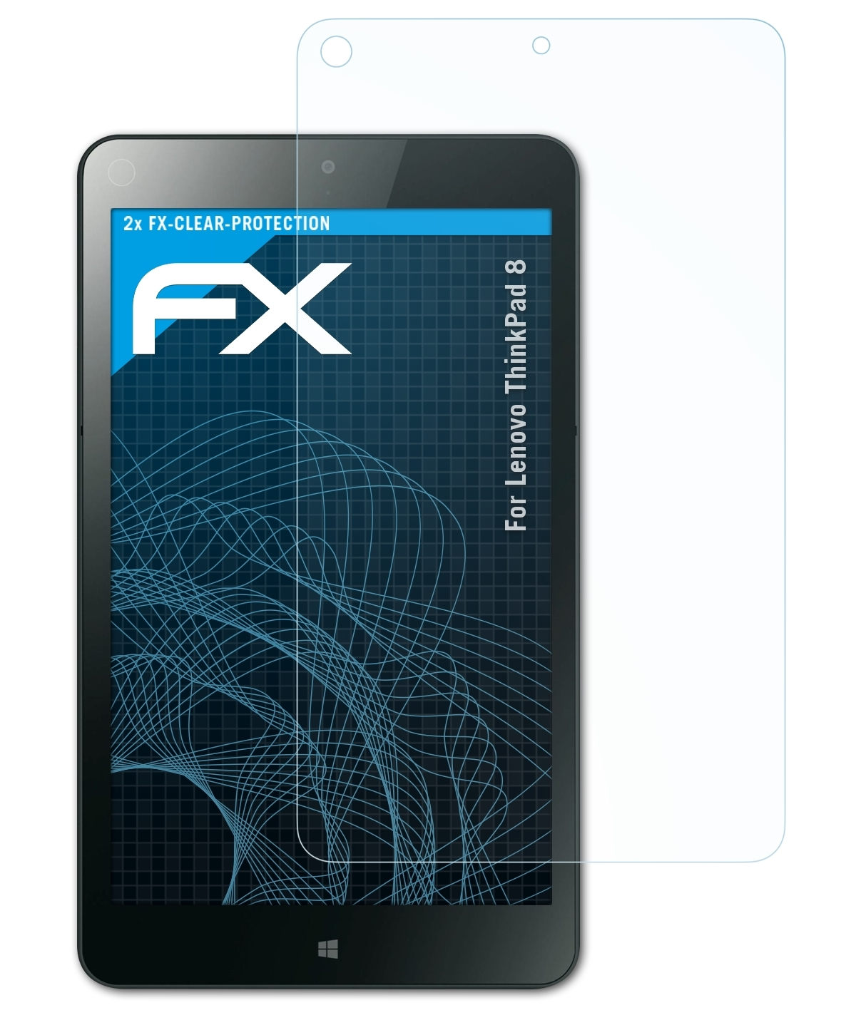 ATFOLIX 2x FX-Clear Displayschutz(für Lenovo 8) ThinkPad