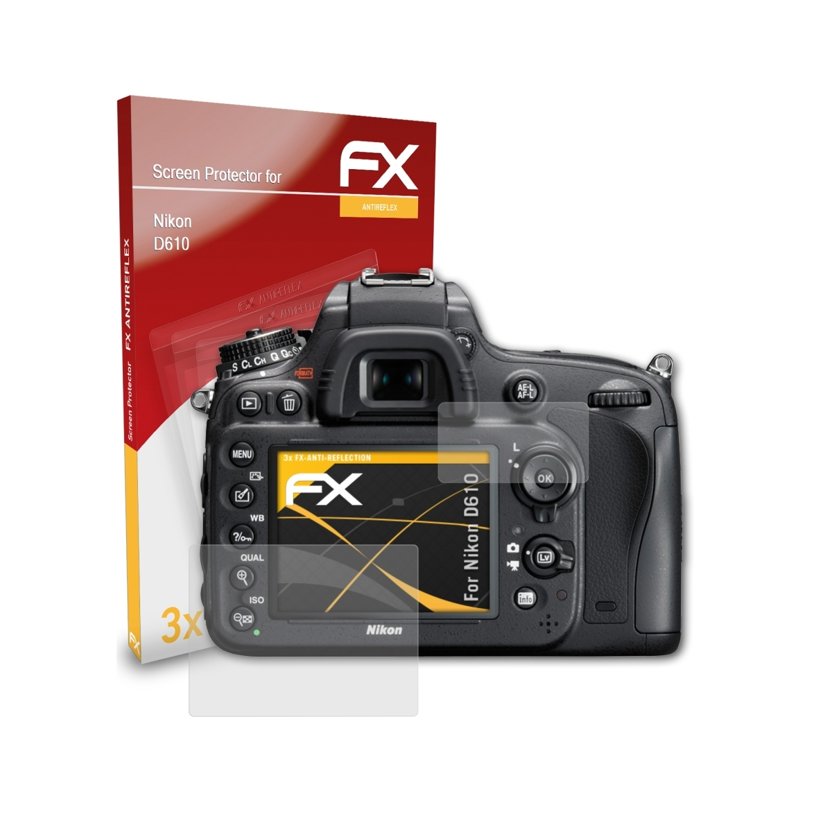 ATFOLIX 3x FX-Antireflex Displayschutz(für D610) Nikon
