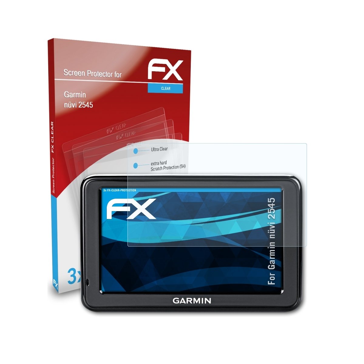 ATFOLIX 3x FX-Clear nüvi 2545) Garmin Displayschutz(für