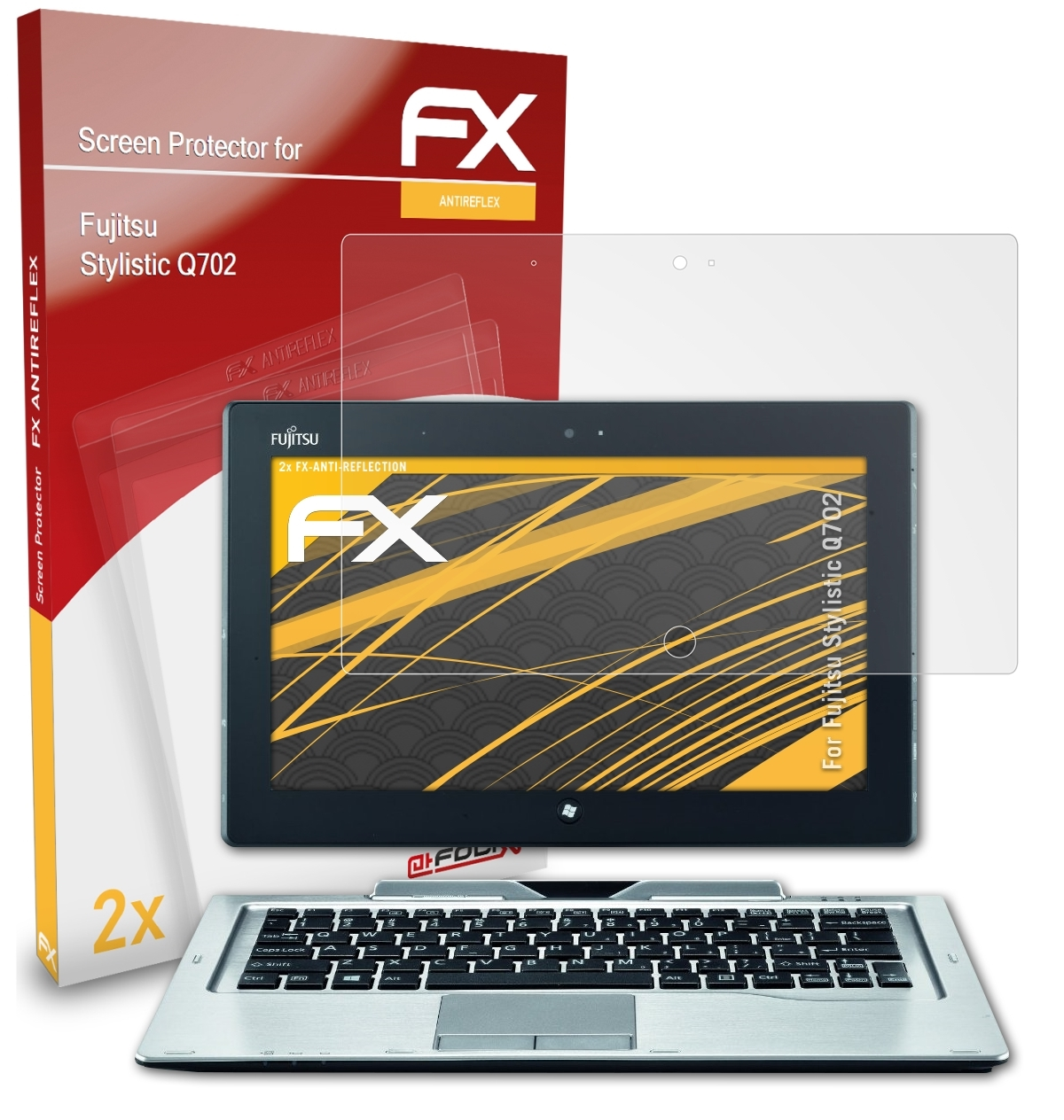 2x Fujitsu Q702) ATFOLIX FX-Antireflex Stylistic Displayschutz(für