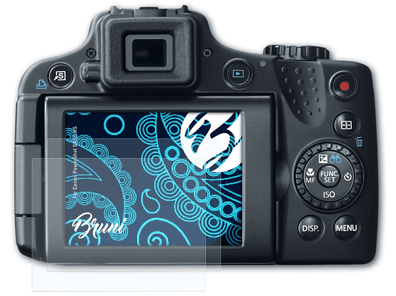 BRUNI 2x Basics-Clear Schutzfolie(für Canon PowerShot SX50 HS)